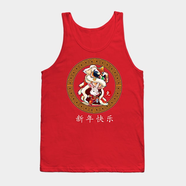 2023 Year Of The Rabbit - Chinese New Year Lion Dance Zodiac Tank Top by Jhon Towel